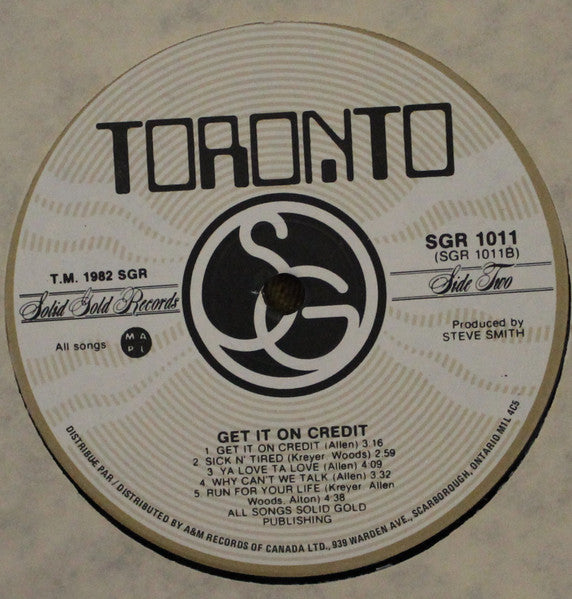 Toronto (4) : Get It On Credit (LP, Album)