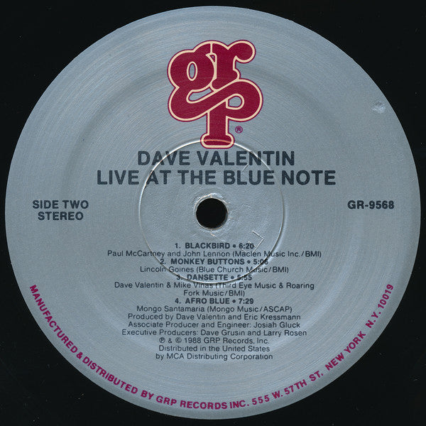Dave Valentin : Live At The Blue Note (LP, Album, RE)