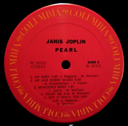 Janis Joplin : Pearl (LP, Album, RE)