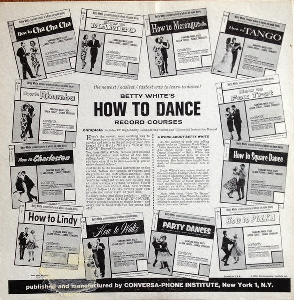 Betty White (2) : How To Lindy (LP)