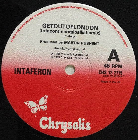 Intaferon : Getoutoflondon (Intacontinentalballisticmix) (12", Single)