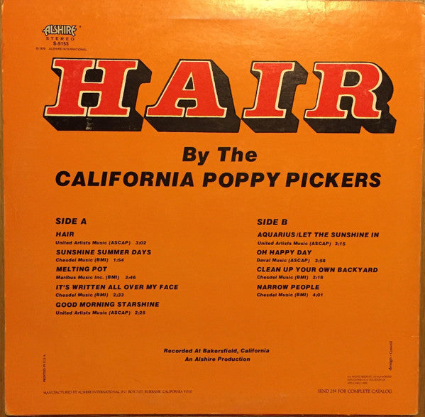 The California Poppy Pickers : Hair (LP, RE)