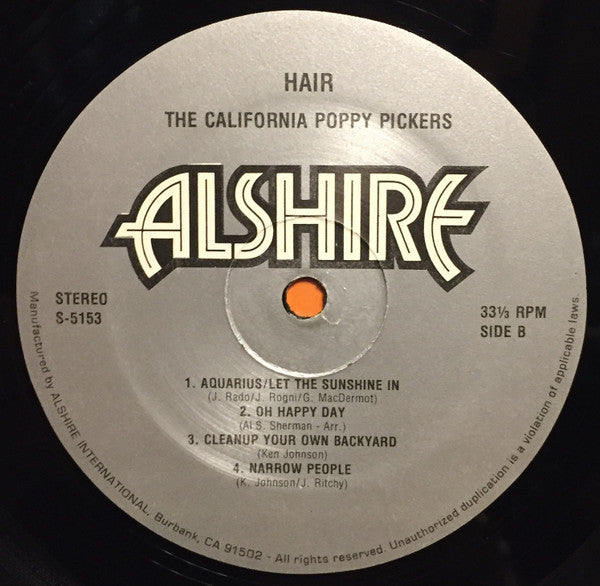 The California Poppy Pickers : Hair (LP, RE)