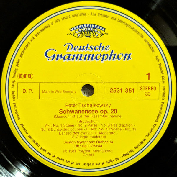 Peter Tschaikovsky* – Boston Symphony Orchestra · Seiji Ozawa : Schwanensee - Swan Lake (Auszüge · Highlights) (LP)