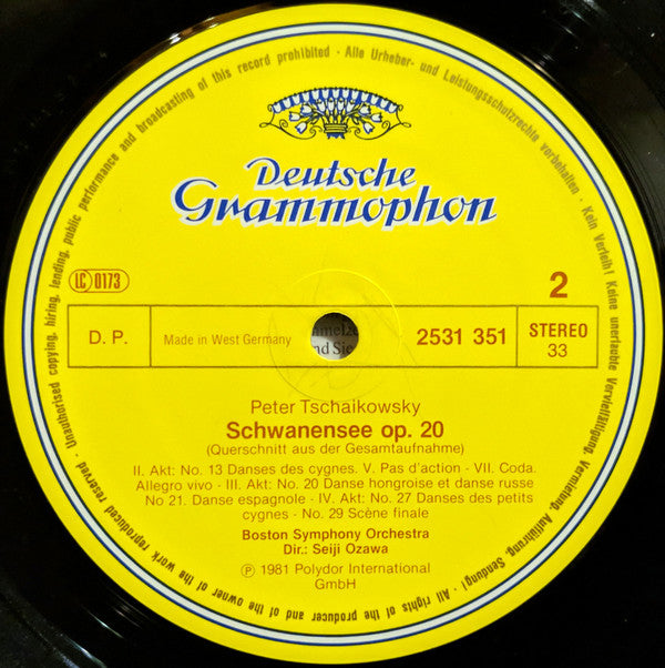 Peter Tschaikovsky* – Boston Symphony Orchestra · Seiji Ozawa : Schwanensee - Swan Lake (Auszüge · Highlights) (LP)