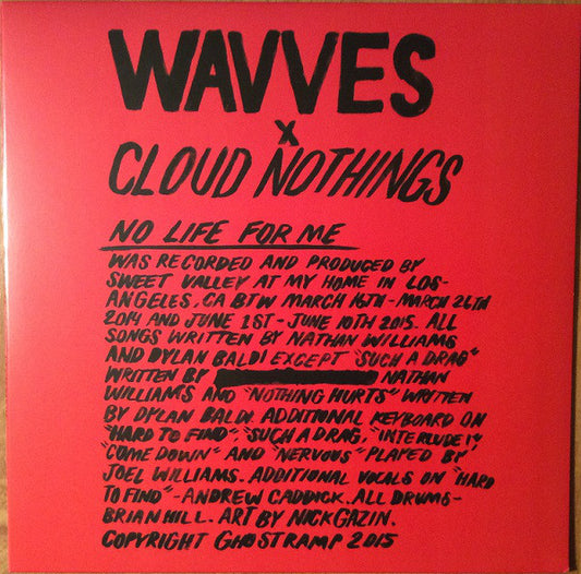 Wavves X Cloud Nothings : No Life For Me (LP, Album, Ltd, Red)