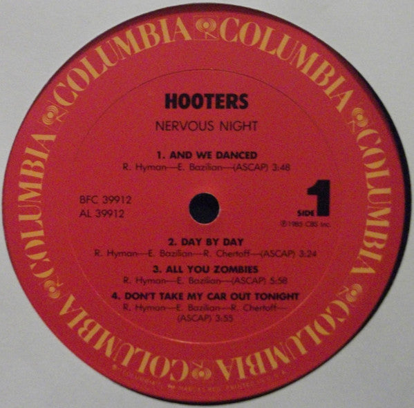 Hooters* : Nervous Night (LP, Album, Pit)