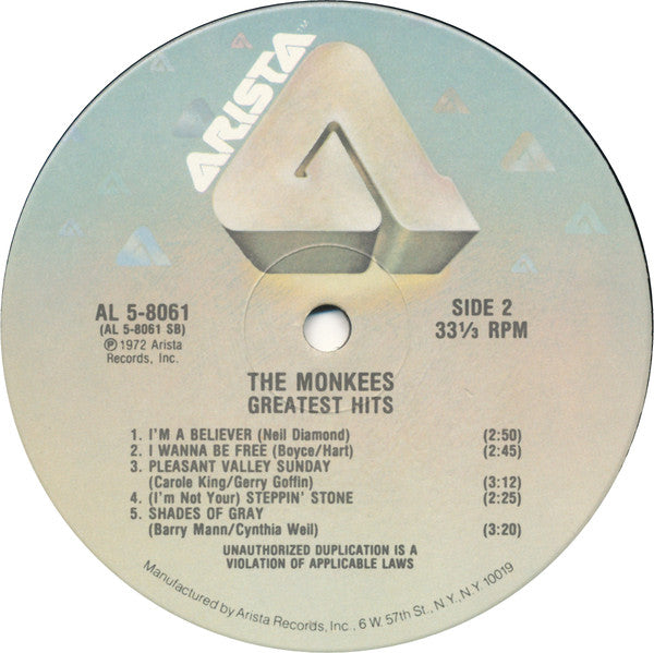 The Monkees : Greatest Hits (LP, Comp, RE)