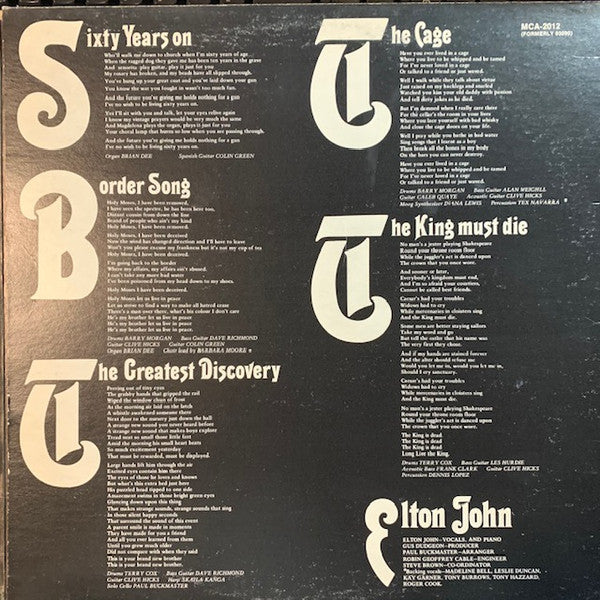 Elton John : Elton John (LP, Album, RE, Uni)