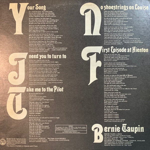 Elton John : Elton John (LP, Album, RE, Uni)