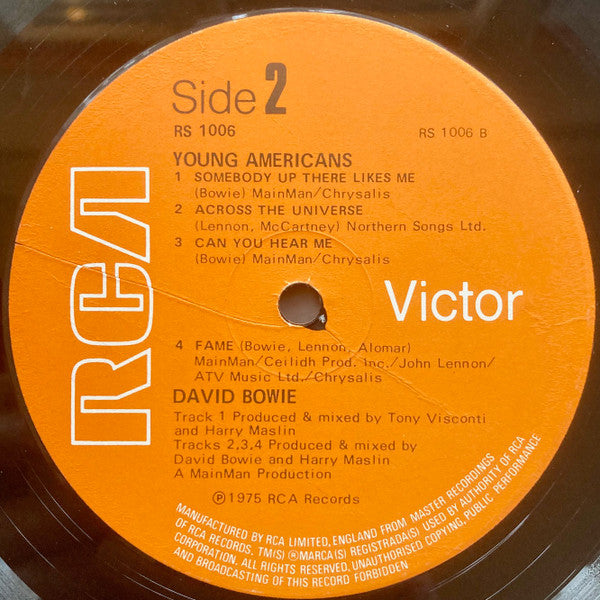 David Bowie : Young Americans (LP, Album, No )