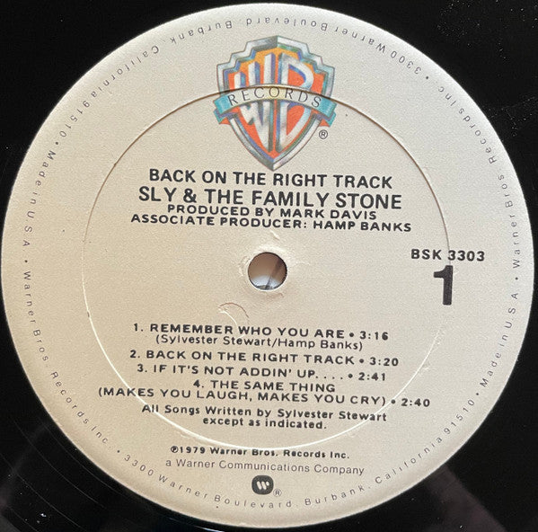 Sly & The Family Stone : Back On The Right Track (LP, Album, Gol)