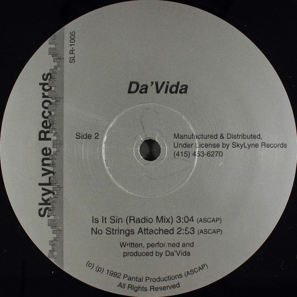 Da'Vida : Is It Sin (12")