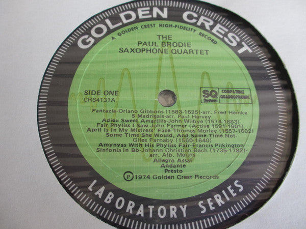 Paul Brodie Saxophone Quartet : Paul Brodie Saxophone Quartet (LP, Album, Quad)