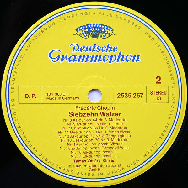 Frédéric Chopin, Tamás Vásáry : 17 Walzer (LP, Album, RE)