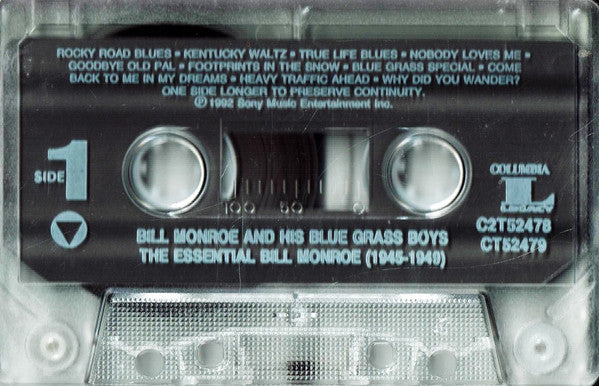 Bill Monroe And His Blue Grass Boys* : The Essential Bill Monroe And His Blue Grass Boys (1945-1949) (2xCass, Promo + Box, Comp)