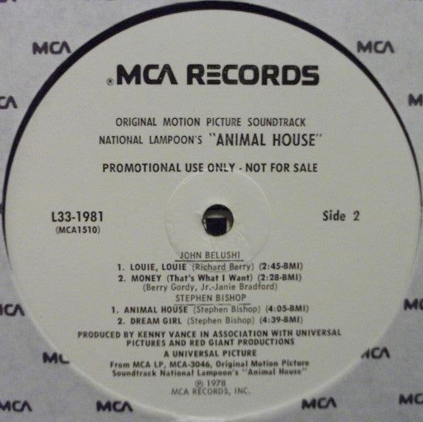 John Belushi And Stephen Bishop : National Lampoon's Animal House (12", Promo)