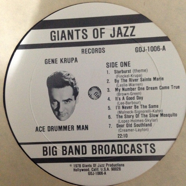 Gene Krupa : Ace Drummer Man (LP, Comp, Mono, Ltd)
