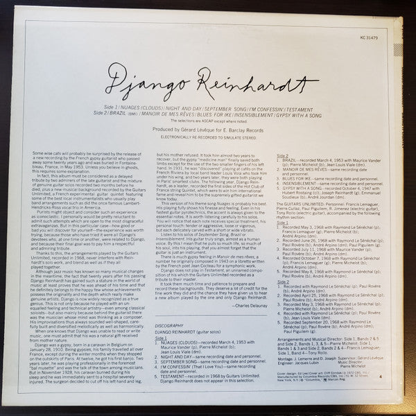 Django Reinhardt And The Guitars Unlimited : Swing It Lightly (LP, Album, Ter)