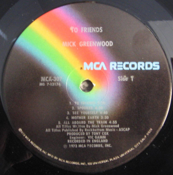 Mick Greenwood (2) : ...To Friends (LP, Glo)