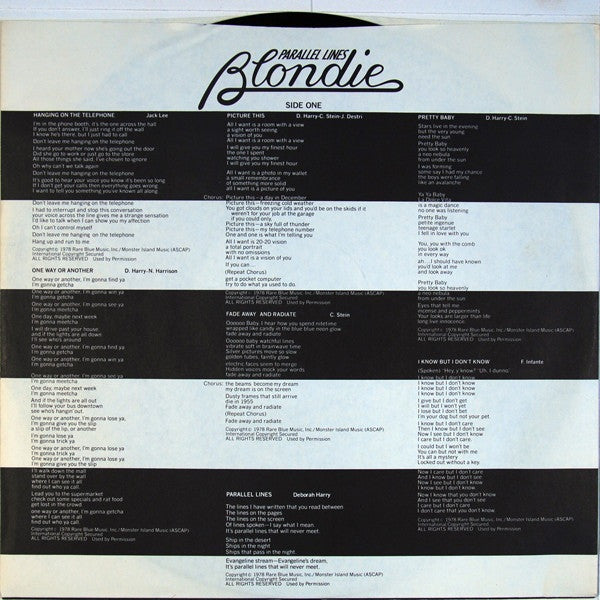 Blondie : Parallel Lines (LP, Album, Ter)