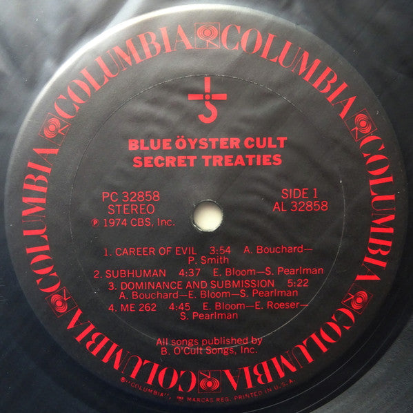 Blue Öyster Cult : Secret Treaties (LP, Album, RE, Pit)
