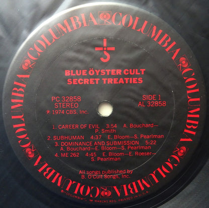 Blue Öyster Cult : Secret Treaties (LP, Album, RE, Pit)