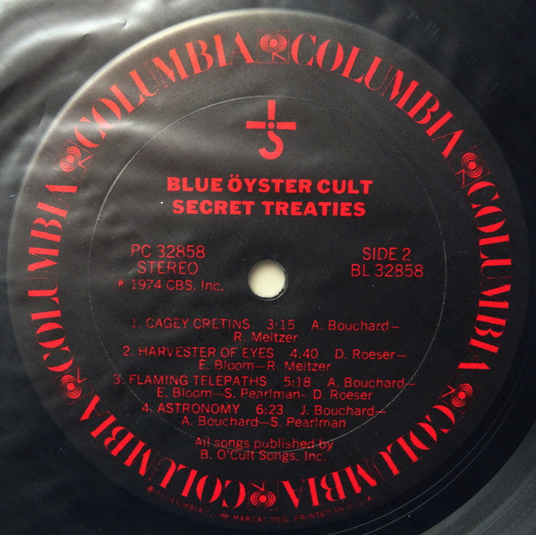 Blue Öyster Cult : Secret Treaties (LP, Album, RE, Pit)