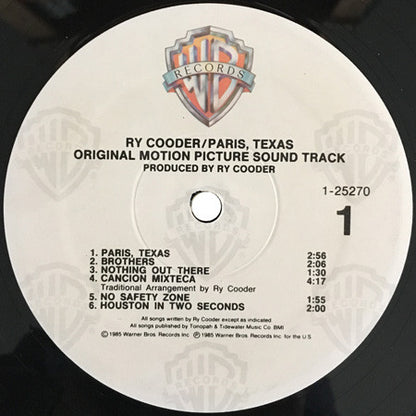 Ry Cooder : Paris, Texas Original Motion Picture Soundtrack (LP, Album, SRC)