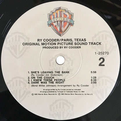 Ry Cooder : Paris, Texas Original Motion Picture Soundtrack (LP, Album, SRC)