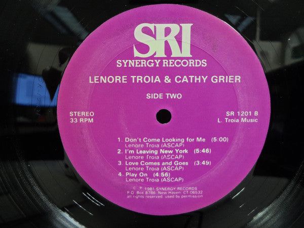 Lenore Troia And Cathy Grier : Don't Let The First Time Be The Last Time (LP, Album)
