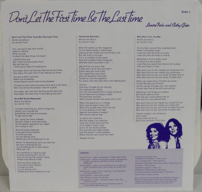 Lenore Troia And Cathy Grier : Don't Let The First Time Be The Last Time (LP, Album)