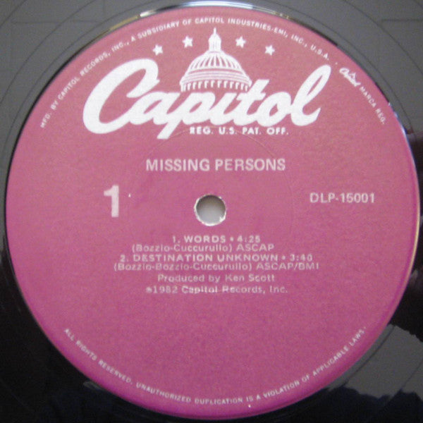 Missing Persons : Missing Persons (LP, MiniAlbum, Win)