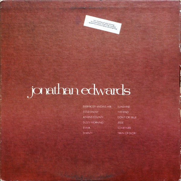 Jonathan Edwards (2) : Jonathan Edwards (LP, Album, Club, PR,)