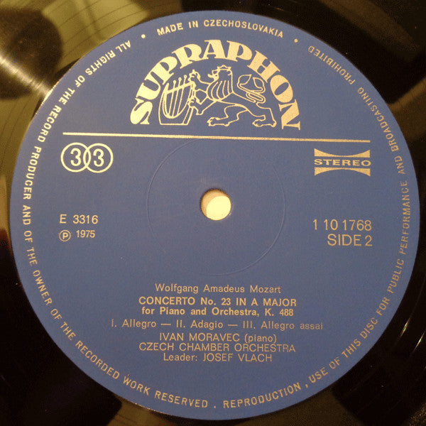 W.A. Mozart* - Ivan Moravec, Czech Chamber Orchestra, Josef Vlach : Piano Concertos (LP)