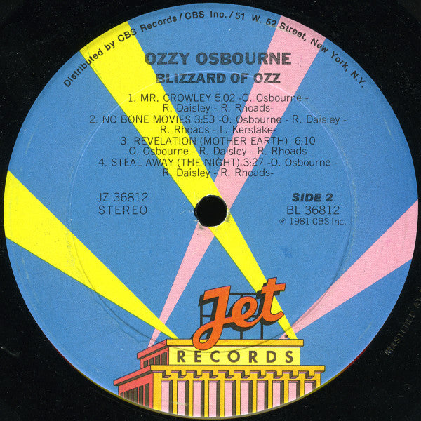 Ozzy Osbourne : Blizzard Of Ozz (LP, Album, Ter)