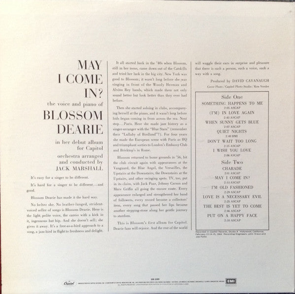 Blossom Dearie : May I Come In? (LP, Album, RE, Blu)