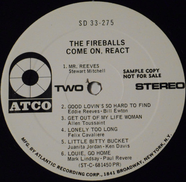 The Fireballs : Come On, React! (LP, Album, Promo)