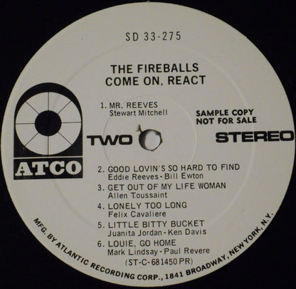 The Fireballs : Come On, React! (LP, Album, Promo)
