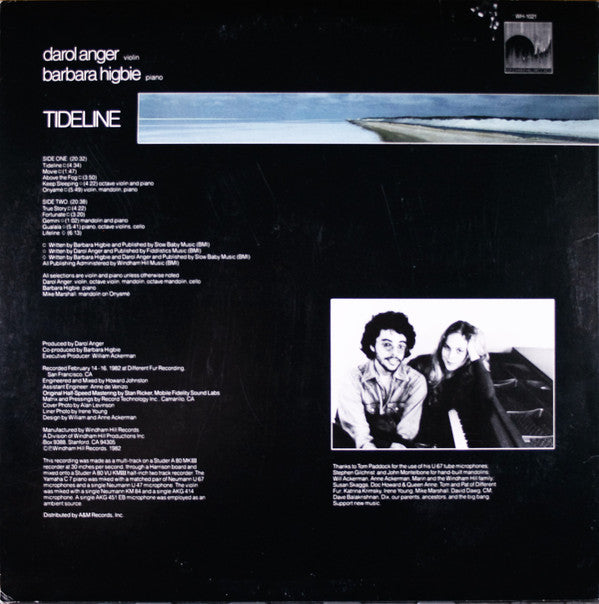 Darol Anger - Barbara Higbie : Tideline (LP, Album)