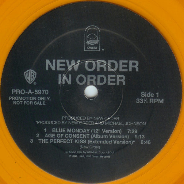 New Order : In Order (12", Comp, Promo, Ora)