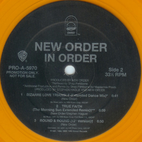 New Order : In Order (12", Comp, Promo, Ora)
