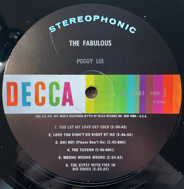 Peggy Lee : The Fabulous Peggy Lee (LP, Album)