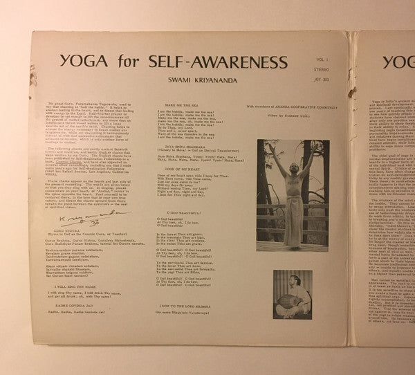 Swami Kriyananda : Yoga For Self-Awareness (2xLP, Album)