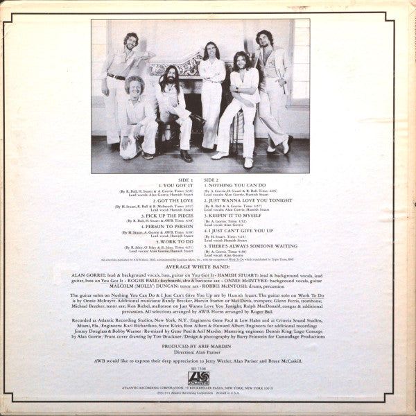 Average White Band : AWB (LP, Album, RI )