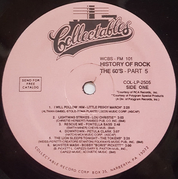 Various : WCBS FM 101 History of Rock The 60's Part 5 (2xLP, Comp)