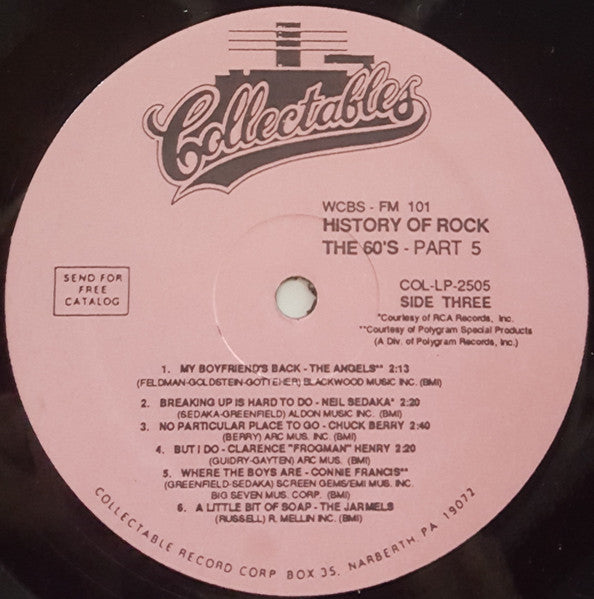 Various : WCBS FM 101 History of Rock The 60's Part 5 (2xLP, Comp)