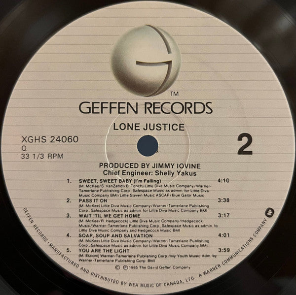 Lone Justice : Lone Justice (LP, Album, Whi)