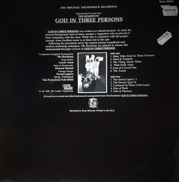 The Residents : The Residents Present "Instrumental Excerpts" From Their Epic Recording "God In Three Persons" (LP, Album)