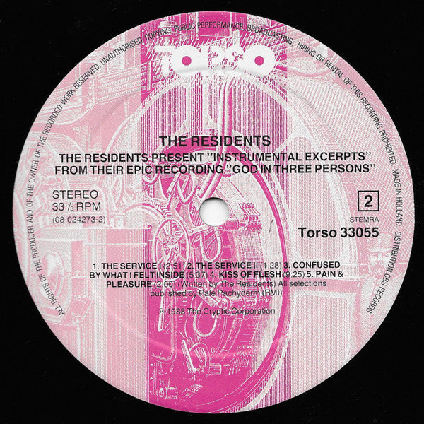 The Residents : The Residents Present "Instrumental Excerpts" From Their Epic Recording "God In Three Persons" (LP, Album)